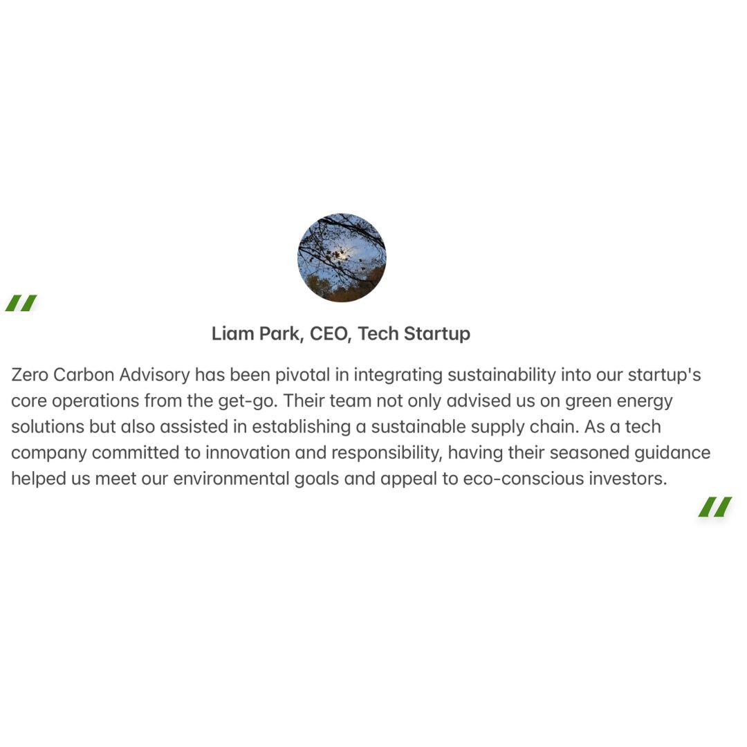 review on zero carbon advisory by liam park